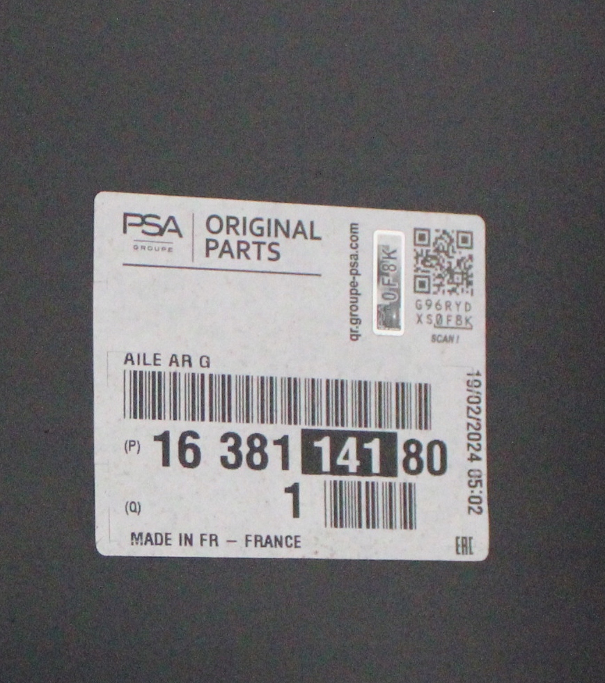 CITROEN C5 AIRCROSS Tylny lewy błotnik 1638114180 4/6