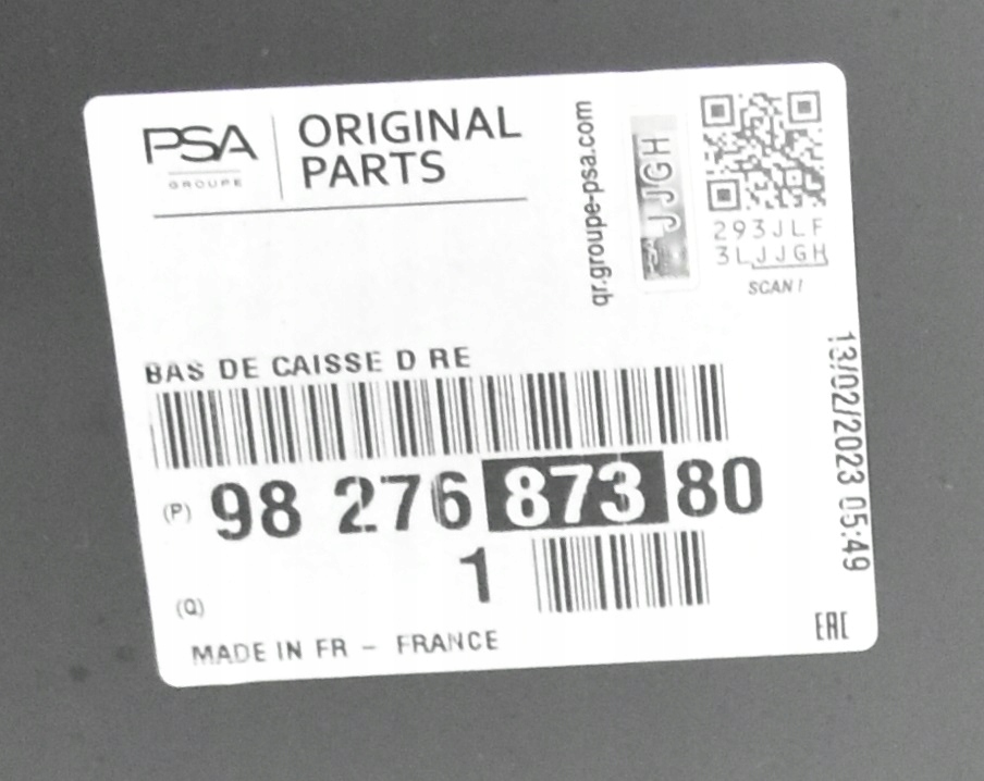 CITROEN BERLINGO 4 IV K9 L1 2019- próg słupek prawy 9827687380 9827656680 4/6