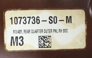 TESLA 3 MODEL 3 III 2017-2024 Tylny prawy błotnik 1073736-S0-M 1073736S0M 4/6 MINIATURA