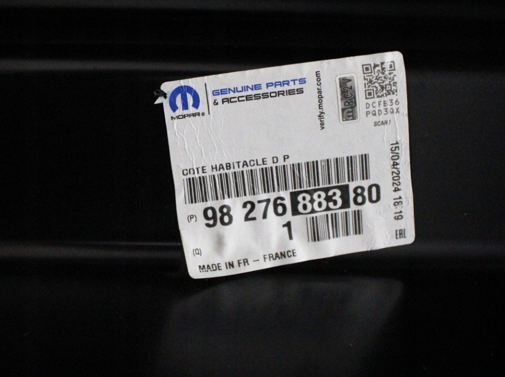 PEUGEOT PARTNER 4 IV K9 2019-2025 próg słupek A prawy 9827688380 5/7