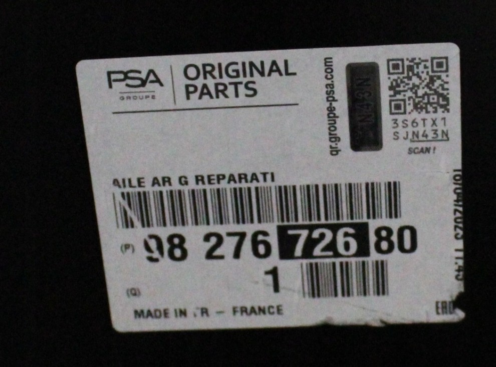 PEUGEOT RIFTER 4 IV K9 L2 MAXI 2018-2025 tylny błotnik lewy 9827672680 5/7