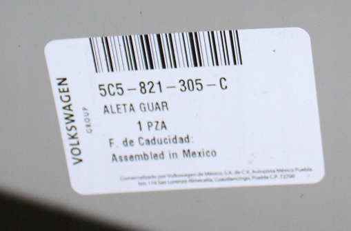 VW BEETLE 5C5 3D 2011-2019 tylny lewy błotnik 5C5809843 5C5821305C 5/8