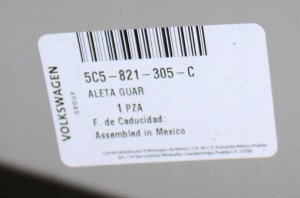 VW BEETLE 5C5 3D 2011-2019 tylny lewy błotnik 5C5809843 5C5821305C 5/8 MINIATURA