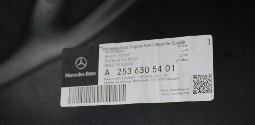 MERCEDES GLC W253 2016- tylny błotnik prawy nadkole wewnętrzne A2536305401 4/4