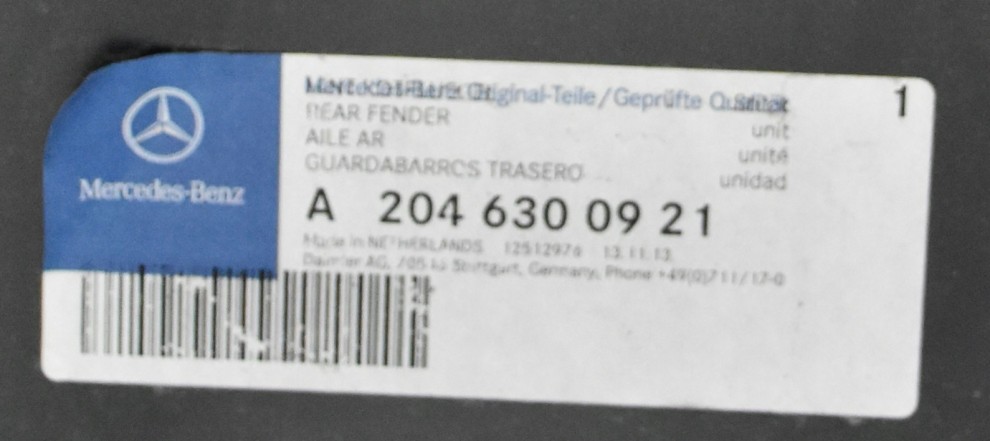 MERCEDES C-KLASA A204 W204 204 SEDAN 2007- Tylny lewy błotnik A2046300921 4/4