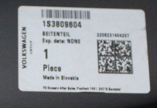 VW UP 1S3 3D 2011-2024 tylny prawy błotnik próg słupek 1S3809604 5/5