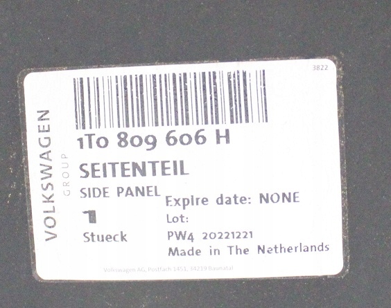 VW TOURAN LIFT 1T0 1T3 2010-2015 próg słupek prawy 1T0809606H 4/6