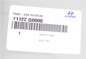 HYUNDAI I20 I-20 3 BC3 2020-2025 próg słupek prawy 71122 Q0000 71122-Q0000 4/6 MINIATURA