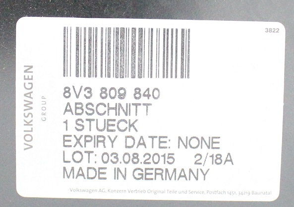 AUDI A3 S3 8V3 3D 2013-2019 próg słupek A prawy 8V3809840 3/4