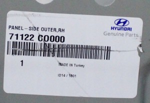 HYUNDAI I20 3 N-LINE BC3 20- Tylny prawy błotnik 71122CO000 71122C0000 4/5 MINIATURA