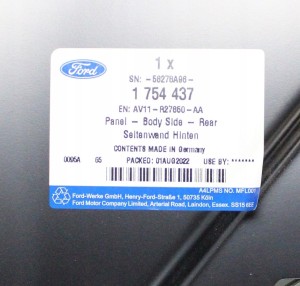 FORD B-MAX BMAX JK 2012- Tylny tył prawy błotnik 1754437 3/4 MINIATURA