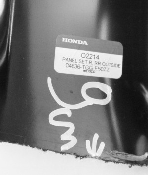 HONDA CIVIC X 10 5D HB 2017-2021 Tylny prawy błotnik 04636-TGG-E50ZZ 4/4 MINIATURA