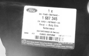 FORD C-MAX 2 II CMAX MK2 2010-2019 Tylny tył prawy błotnik 1687348 1687345 4/4 MINIATURA