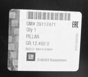 OPEL ASTRA K 5 V B16 2016-2021 próg słupek A lewy 39117471 4/4 MINIATURA