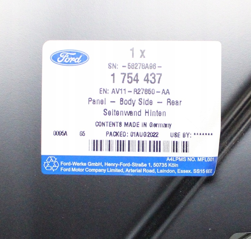 FORD B-MAX BMAX JK 2012- Tylny tył prawy błotnik 1754437 3/3