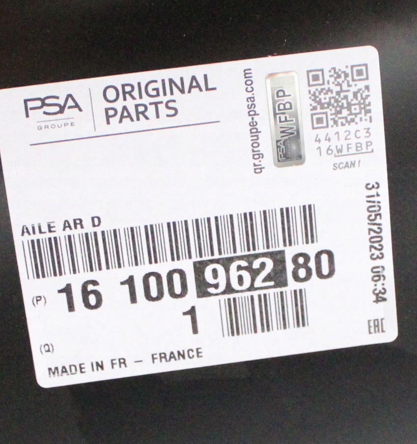 PEUGEOT 308 2 II T9 HB 5D 2013-2021 tylny prawy błotnik 1610096280 3/3